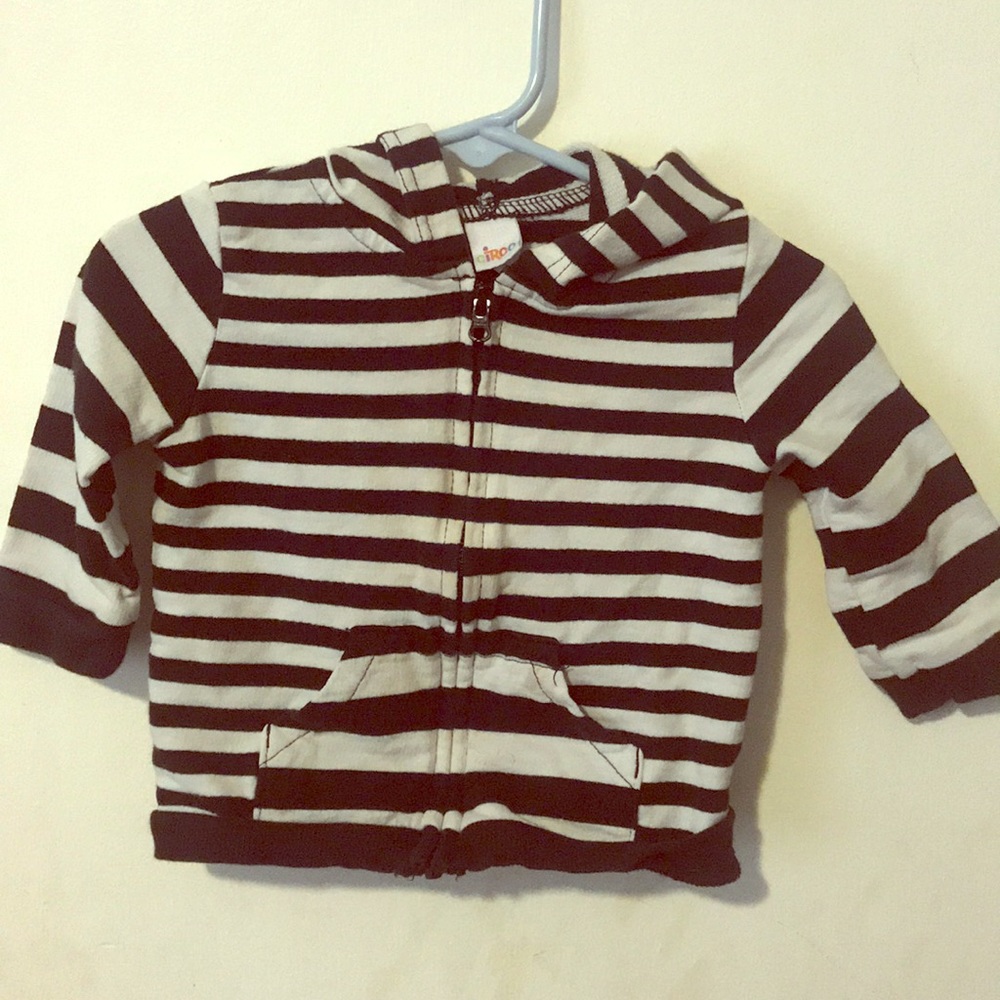 Black and white striped sweatshirt